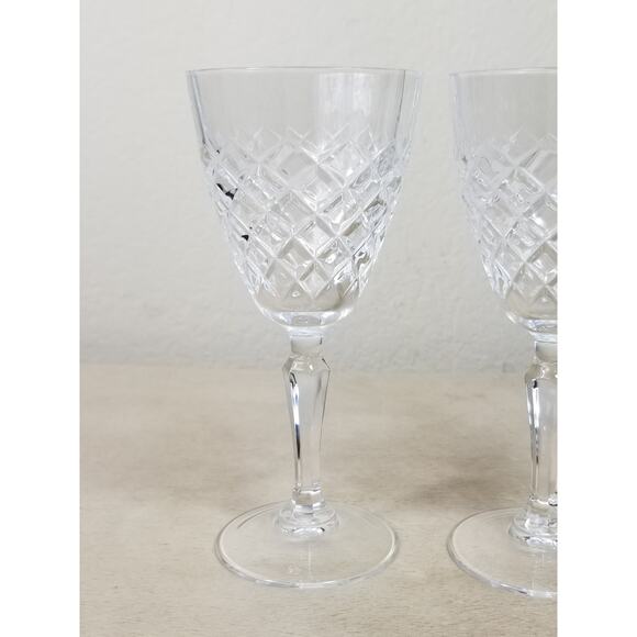 Cristal D' Arques Durand Dauphine Crystal Wine Water Goblets Glasses x2 Vintage - Picture 2 of 14